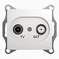 Розетка TV-SAT GLOSSA, проходная, белый | код. GSL000198 | Schneider Electric